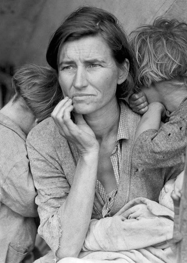 Fotógrafos norteamericanos: Dorothea Lange | La madre migrante. Fuente: Pinterest